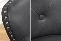 Riess-Ambiente Stühle > Chesterfield Stuhl CASTLE schwarz Kunstleder Massivholz mit Komfortgriff