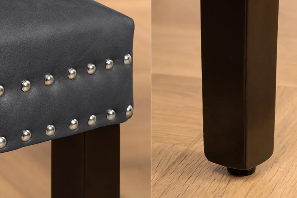 Riess-Ambiente Stühle > Chesterfield Stuhl CASTLE schwarz Kunstleder Massivholz mit Komfortgriff