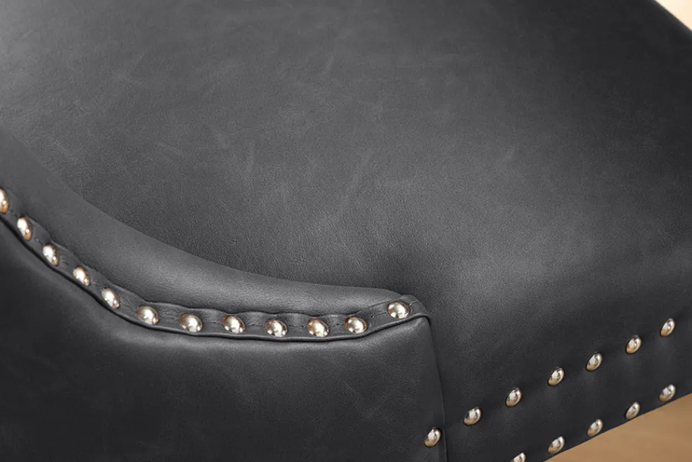 Riess-Ambiente Stühle > Chesterfield Stuhl CASTLE schwarz Kunstleder Massivholz mit Komfortgriff