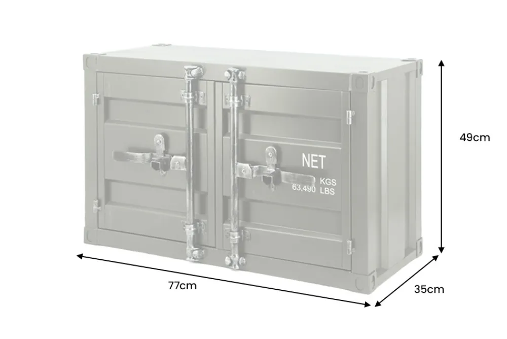 Riess-Ambiente Industrial Loft|Tv- & Lowboards > Container-Schrank GLOBETROTTER 80cm anthrazit Metall Couchtisch mit Flügeltüren Kommode