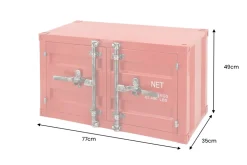 Riess-Ambiente Industrial Loft|Tv- & Lowboards > Container-Schrank GLOBETROTTER 80cm rot Metall Couchtisch mit Flügeltüren Kommode