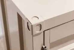Riess-Ambiente Industrial Loft|Tv- & Lowboards > Container-Schrank GLOBETROTTER 80cm greige Metall Couchtisch mit Flügeltüren Kommode