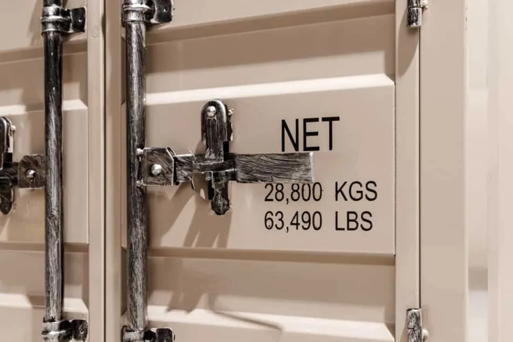Riess-Ambiente Industrial Loft|Tv- & Lowboards > Container-Schrank GLOBETROTTER 80cm greige Metall Couchtisch mit Flügeltüren Kommode