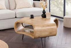 Riess-Ambiente Mehr...|Couchtische > Couchtisch ORGANIC LIVING 70cm natur cream finish Mangoholz mit Hairpin Legs