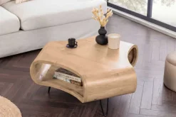 Riess-Ambiente Mehr...|Couchtische > Couchtisch ORGANIC LIVING 90cm natur cream finish Mangoholz mit Hairpin Legs