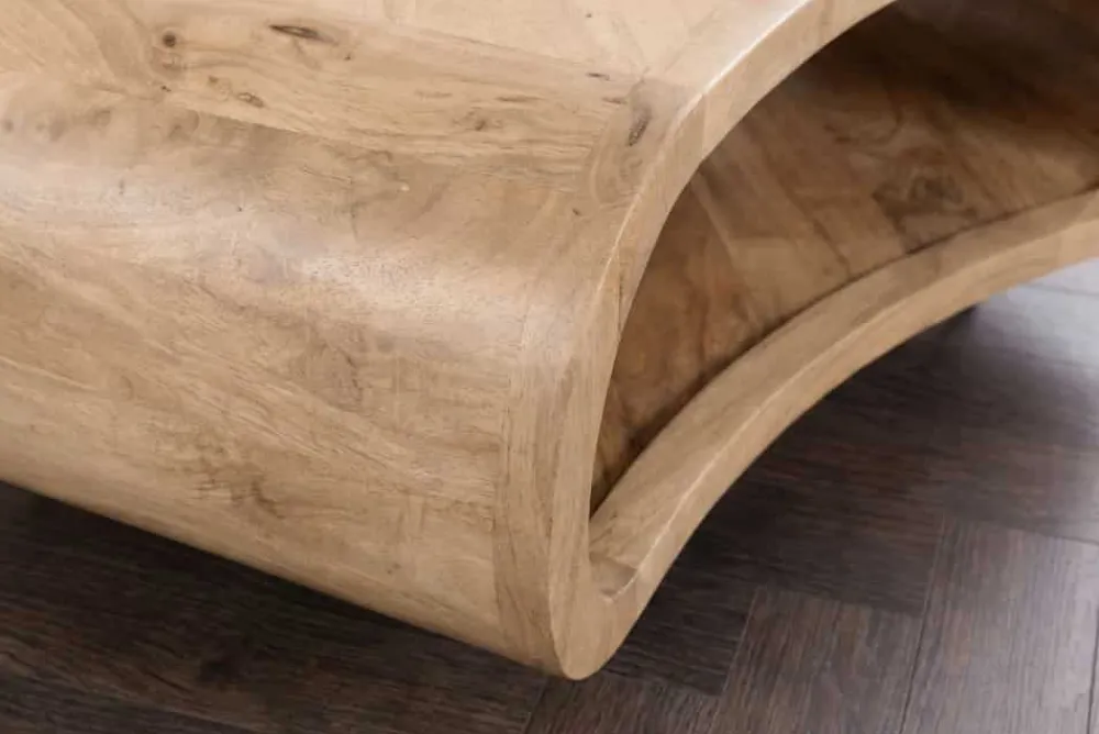 Riess-Ambiente Mehr...|Couchtische > Couchtisch ORGANIC LIVING 90cm natur cream finish Mangoholz mit Hairpin Legs