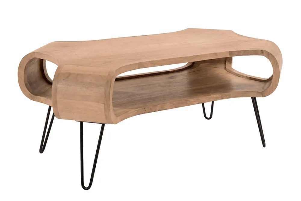 Riess-Ambiente Mehr...|Couchtische > Couchtisch ORGANIC LIVING 100cm natur cream finish Mangoholz mit Hairpin Legs