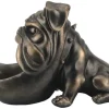 Riess-Ambiente Dekoration|Schalen > Deko-Figur BULLDOG 30cm bronze mit Ablagefach handmade