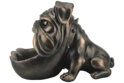 Riess-Ambiente Dekoration|Schalen > Deko-Figur BULLDOG 30cm bronze mit Ablagefach handmade