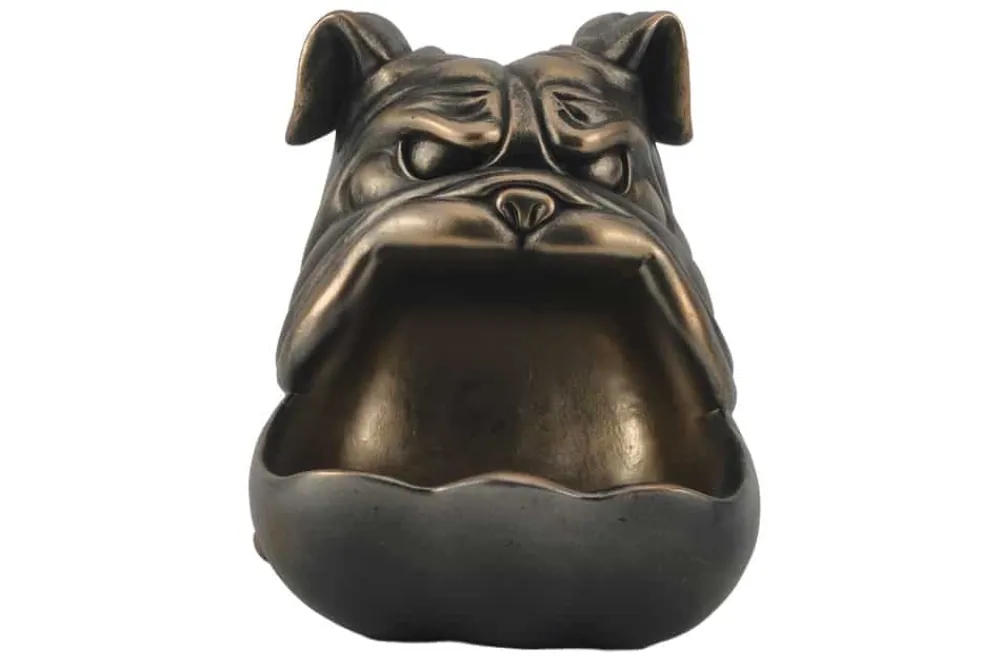 Riess-Ambiente Dekoration|Schalen > Deko-Figur BULLDOG 30cm bronze mit Ablagefach handmade
