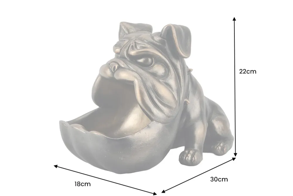 Riess-Ambiente Dekoration|Schalen > Deko-Figur BULLDOG 30cm bronze mit Ablagefach handmade