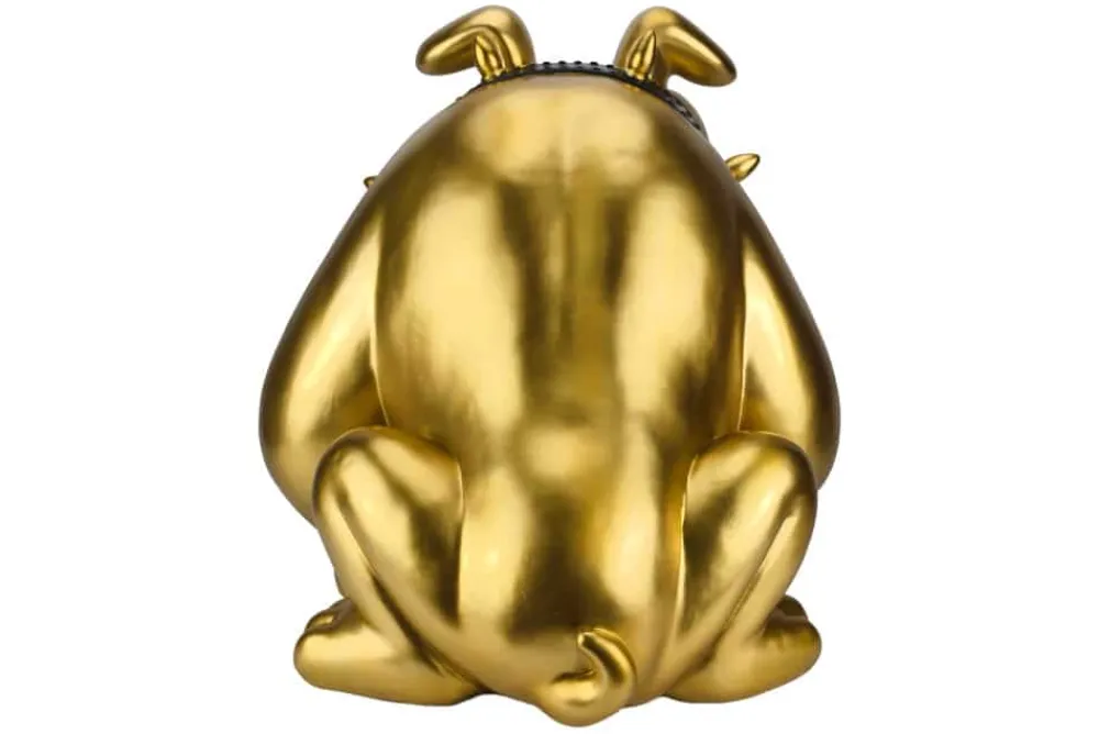 Riess-Ambiente Dekoration|Goldene Möbel > Deko-Figur BULLDOG 70cm gold handmade Hunde-Skulptur