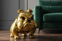 Riess-Ambiente Dekoration|Goldene Möbel > Deko-Figur BULLDOG 70cm gold handmade Hunde-Skulptur