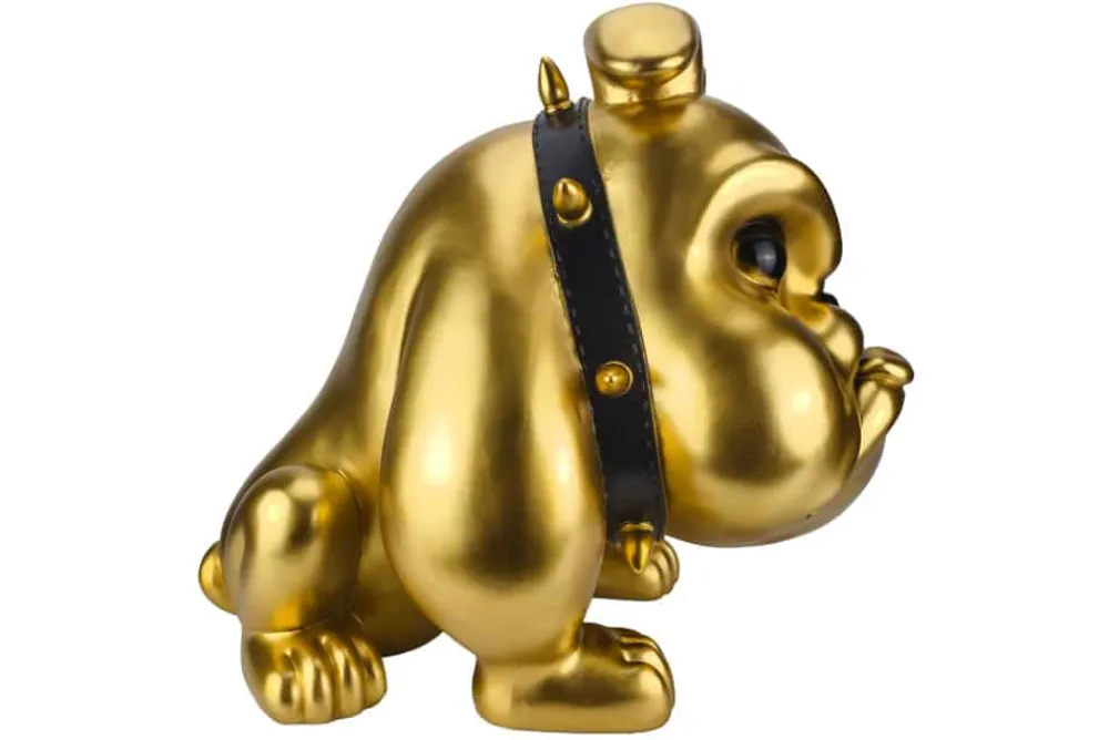 Riess-Ambiente Dekoration|Goldene Möbel > Deko-Figur BULLDOG 70cm gold handmade Hunde-Skulptur