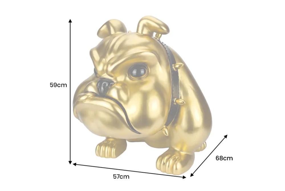 Riess-Ambiente Dekoration|Goldene Möbel > Deko-Figur BULLDOG 70cm gold handmade Hunde-Skulptur