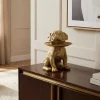Riess-Ambiente Dekoration|Goldene Möbel > Deko-Figur BULLDOG 35cm gold Spardose mit Ablageplatte handmade