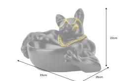 Riess-Ambiente Dekoration|Schalen > Deko-Figur BULLDOG 35cm schwarz handmade Schale mit Ablagefach