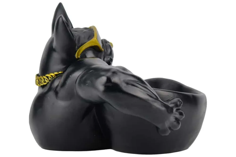 Riess-Ambiente Dekoration|Schalen > Deko-Figur BULLDOG 35cm schwarz handmade Schale mit Ablagefach