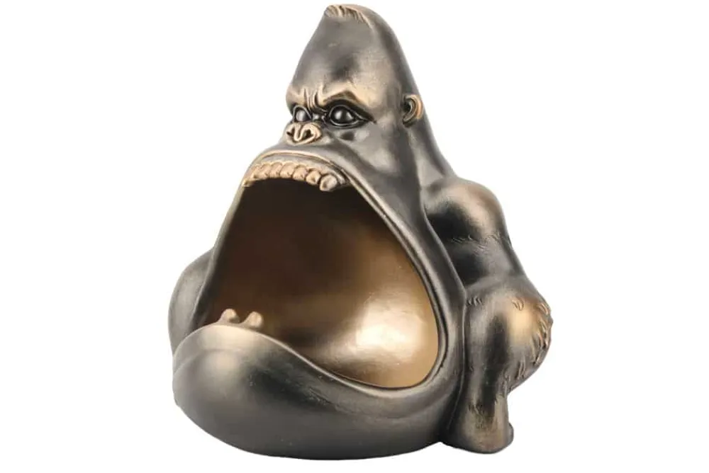 Riess-Ambiente Dekoration|Schalen > Deko-Figur KING APE 25cm bronze mit Ablagefach handmade Schale