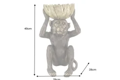 Riess-Ambiente Dekoration|Goldene Möbel > Deko-Figur MONKEY 50cm schwarz gold Affe mit Schale handmade