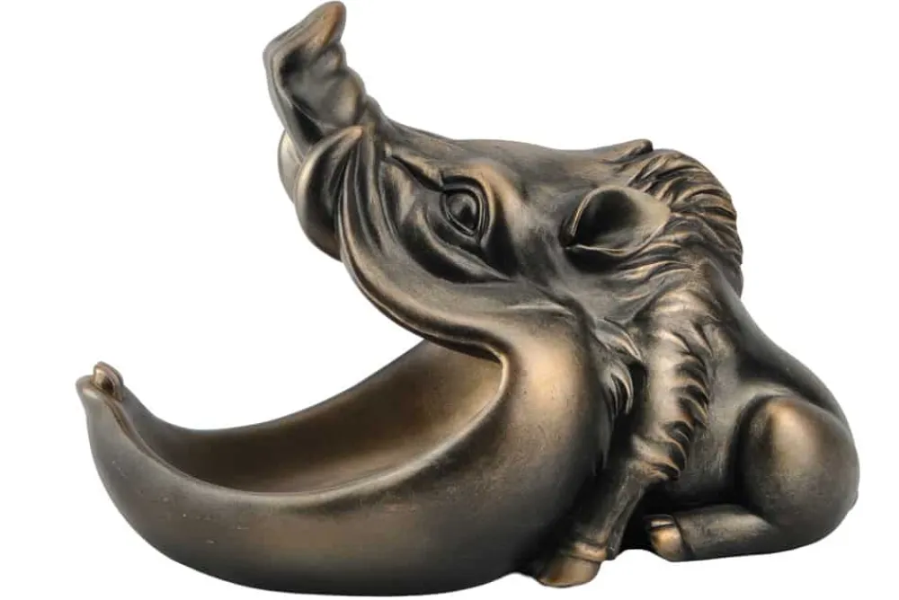 Riess-Ambiente Dekoration|Schalen > Deko-Figur WARTHOG 35cm bronze mit Ablagefach handmade