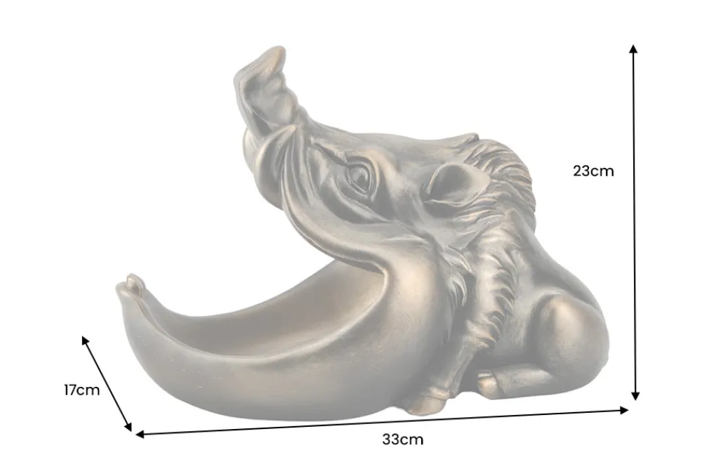Riess-Ambiente Dekoration|Schalen > Deko-Figur WARTHOG 35cm bronze mit Ablagefach handmade