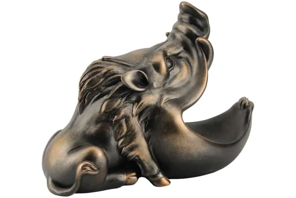 Riess-Ambiente Dekoration|Schalen > Deko-Figur WARTHOG 35cm bronze mit Ablagefach handmade