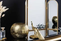 Riess-Ambiente Dekoration|Goldene Möbel > Dekorative Dose WILDLIFE BIRD 30cm gold antik rund Metall