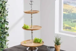 Riess-Ambiente Mehr...|Wohnaccessoires > Dekorative Etagere PURE NATURE 68cm silber Mangoholz handmade drei Etagen