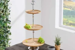 Riess-Ambiente Mehr...|Wohnaccessoires > Dekorative Etagere PURE NATURE 68cm silber Mangoholz handmade drei Etagen