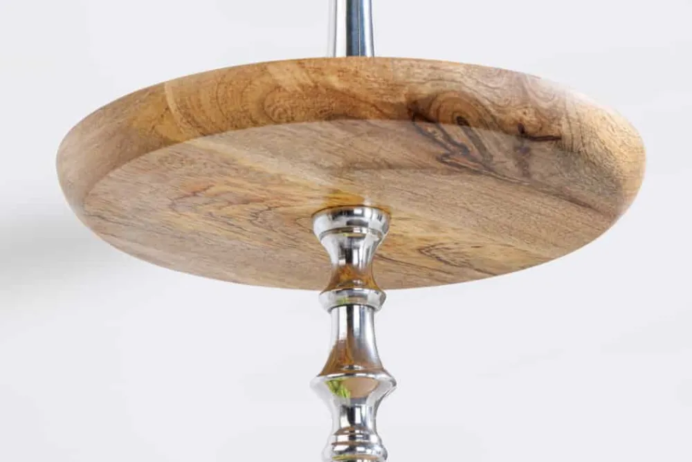 Riess-Ambiente Mehr...|Wohnaccessoires > Dekorative Etagere PURE NATURE 68cm silber Mangoholz handmade drei Etagen