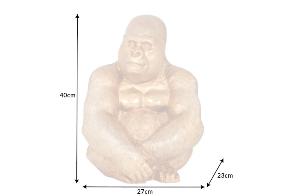 Riess-Ambiente Dekoration|Goldene Möbel > Dekorative Gorillafigur KONG 40cm gold handmade Metall Skulptur