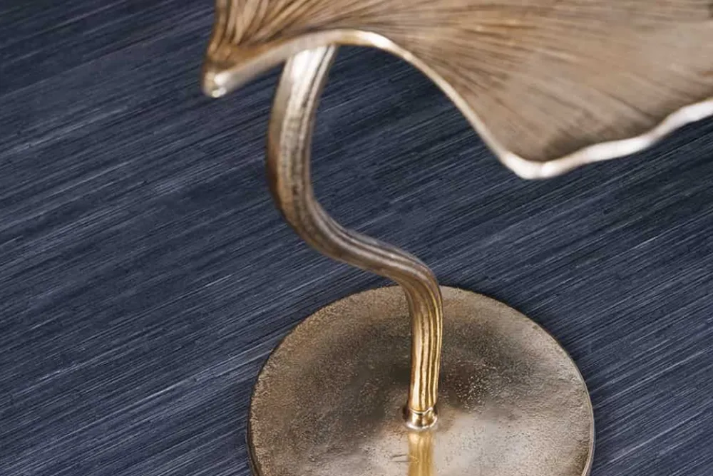 Riess-Ambiente Beistelltische|Goldene Möbel > Dekorativer Beistelltisch GINKGO LEAF 55cm gold handmade Metall