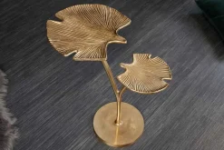 Riess-Ambiente Beistelltische|Goldene Möbel > Dekorativer Beistelltisch GINKGO LEAFS 50cm gold handmade Metall