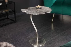 Riess-Ambiente Beistelltische > Dekorativer Beistelltisch GINKGO LEAF 55cm silber handmade Metall