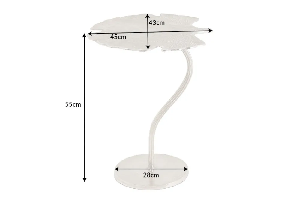 Riess-Ambiente Beistelltische > Dekorativer Beistelltisch GINKGO LEAF 55cm silber handmade Metall