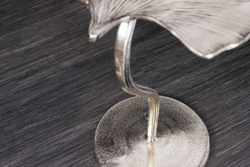 Riess-Ambiente Beistelltische > Dekorativer Beistelltisch GINKGO LEAF 55cm silber handmade Metall