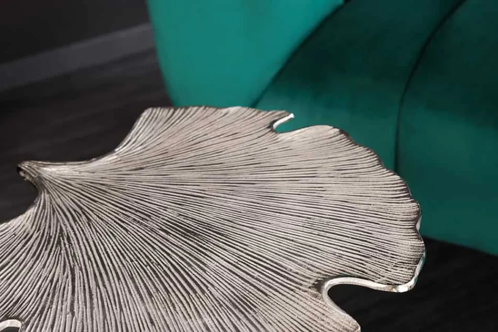 Riess-Ambiente Beistelltische > Dekorativer Beistelltisch GINKGO LEAF 55cm silber handmade Metall