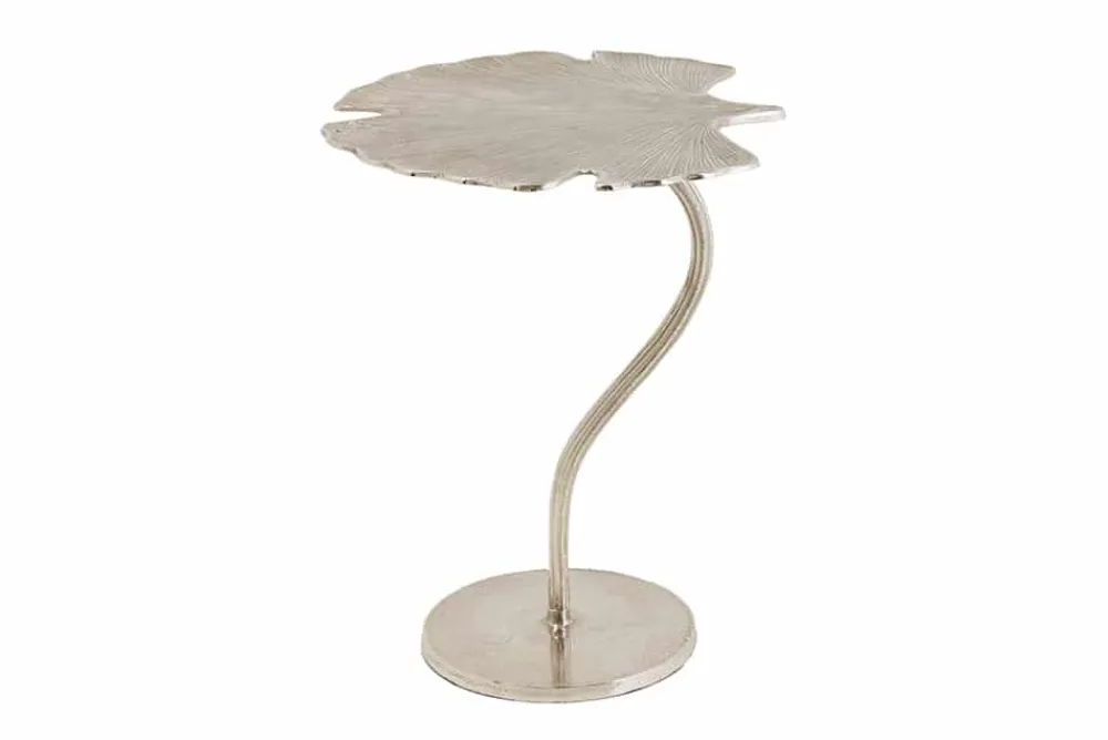 Riess-Ambiente Beistelltische > Dekorativer Beistelltisch GINKGO LEAF 55cm silber handmade Metall