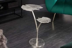 Riess-Ambiente Beistelltische > Dekorativer Beistelltisch GINKGO LEAFS 50cm silber handmade Metall
