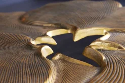 Riess-Ambiente Beistelltische|Goldene Möbel > Dekorativer Couchtisch GINKGO 95cm gold schwarz handmade Metall