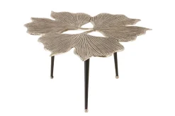 Riess-Ambiente Couchtische & Truhen > Dekorativer Couchtisch GINKGO LEAFS 75cm silber handmade Metall