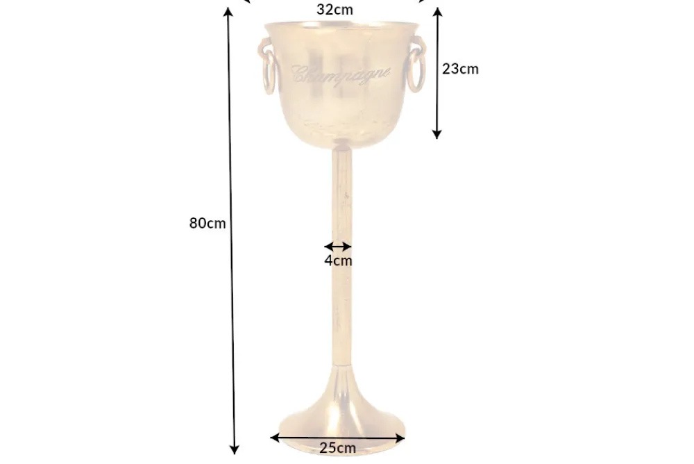 Riess-Ambiente Dekoration|Goldene Möbel > Dekorativer Sektkühler CHAMPAGNE 80cm antik gold handmade Metall Flaschenkühler