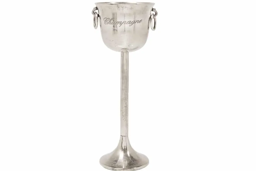 Riess-Ambiente Dekoration > Dekorativer Sektkühler CHAMPAGNE 80cm antik silber handmade Metall Flaschenkühler