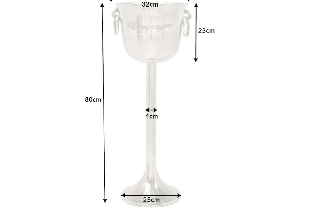 Riess-Ambiente Dekoration > Dekorativer Sektkühler CHAMPAGNE 80cm antik silber handmade Metall Flaschenkühler