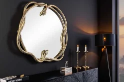 Riess-Ambiente Goldene Möbel|Spiegel > Dekorativer Spiegel SNAKE XL 85cm gold Metall Schlangen-Skulptur
