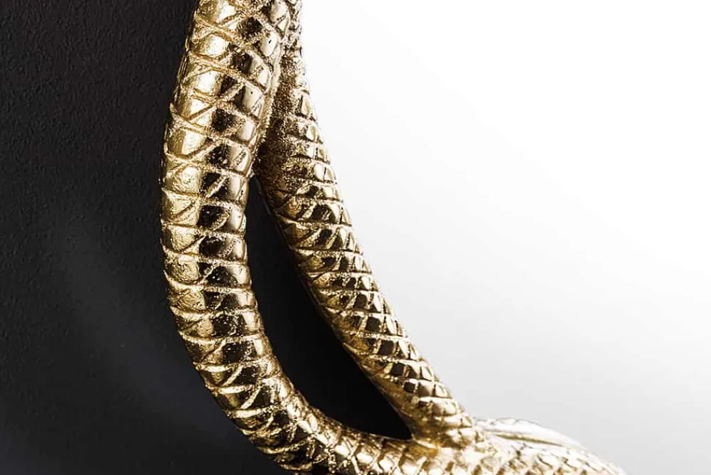 Riess-Ambiente Goldene Möbel|Spiegel > Dekorativer Spiegel SNAKE XL 85cm gold Metall Schlangen-Skulptur