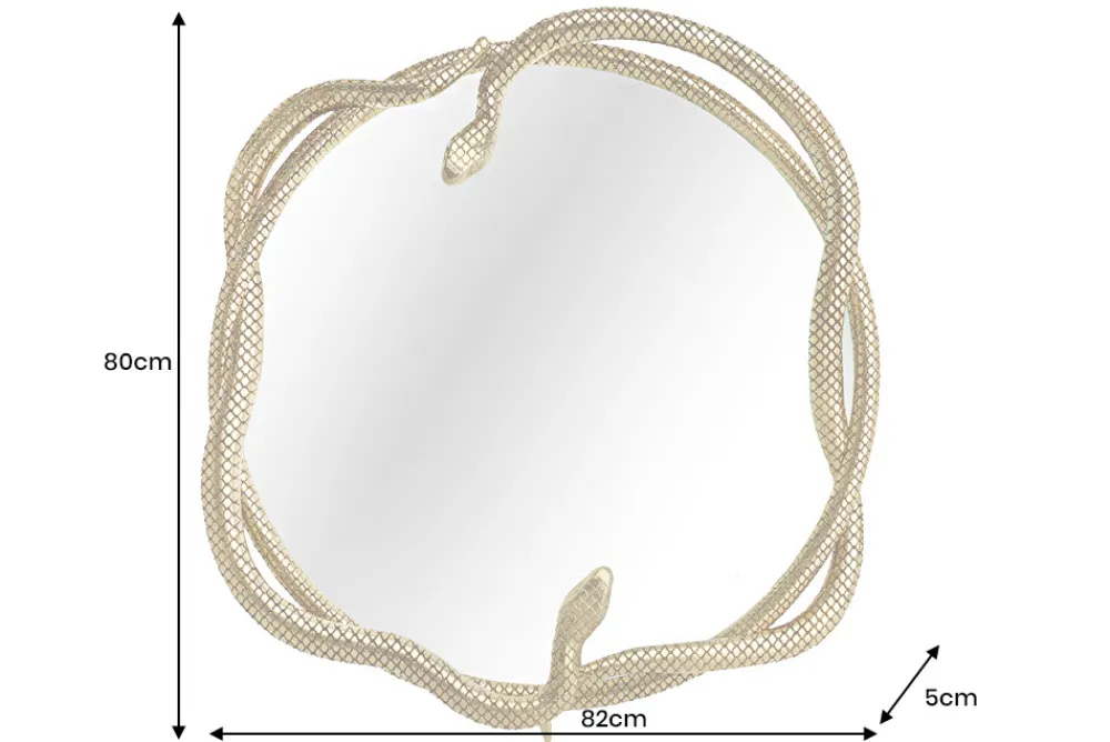 Riess-Ambiente Goldene Möbel|Spiegel > Dekorativer Spiegel SNAKE XL 85cm gold Metall Schlangen-Skulptur