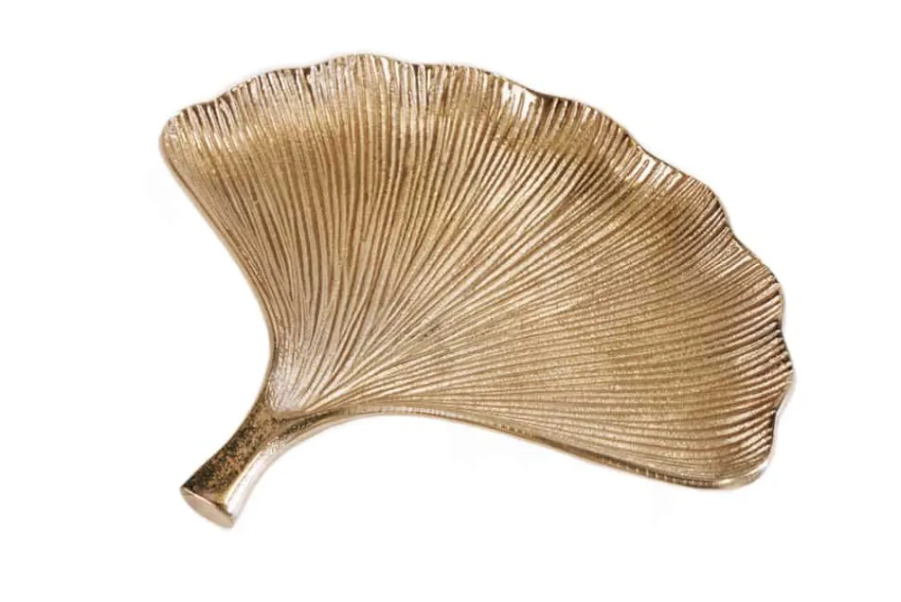 Riess-Ambiente Goldene Möbel|Schalen > Dekoratives Schalen 3er Set GINKGO 30cm gold handmade Metall