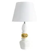 Riess-Ambiente Goldene Möbel|Retro Möbel > Dekorative Tischlampe STONES OF ZEN 70cm weiß gold mit Stoffschirm rund